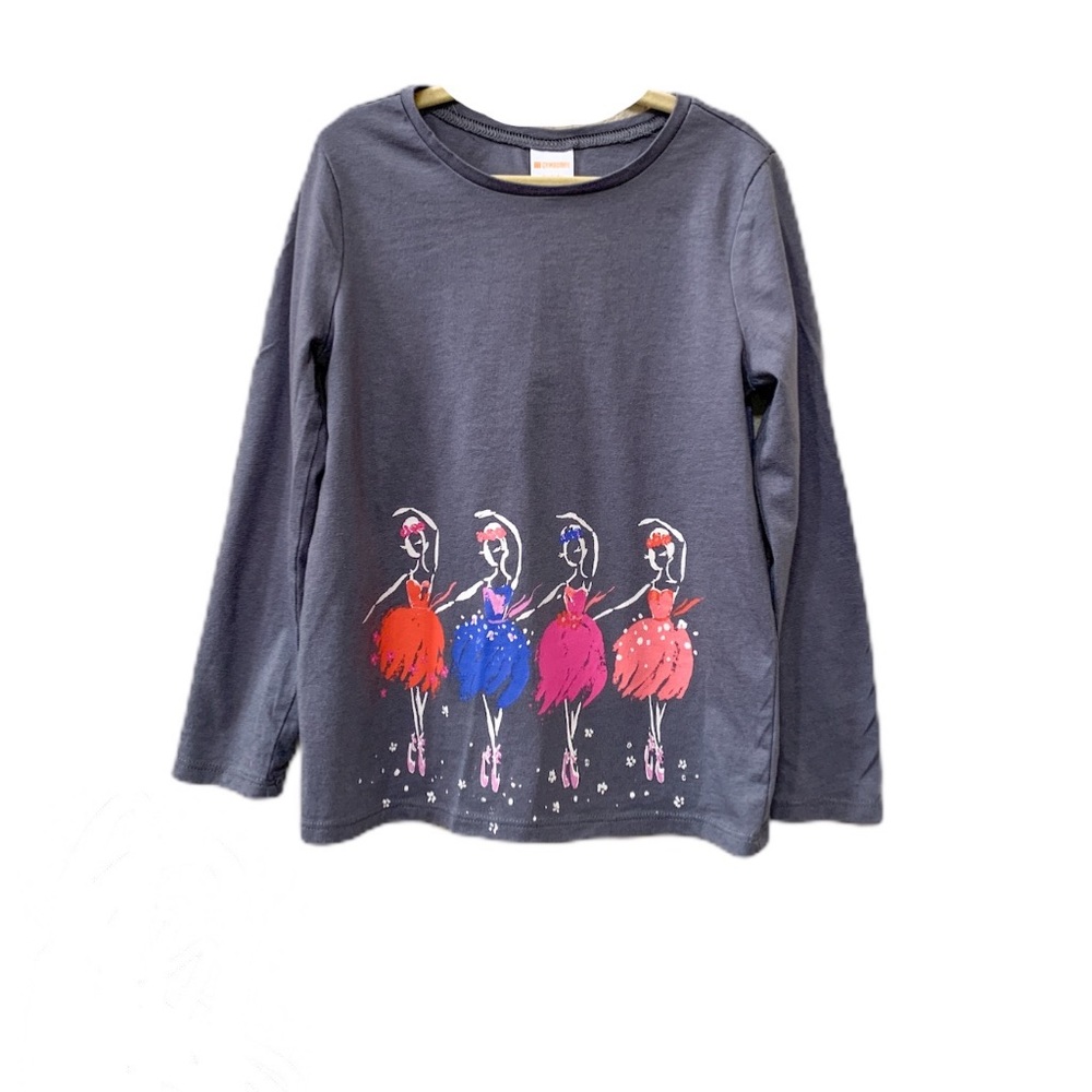 Gymboree Ballerina Colorful Grey Long Sleeve Tee - Picture 1 of 5